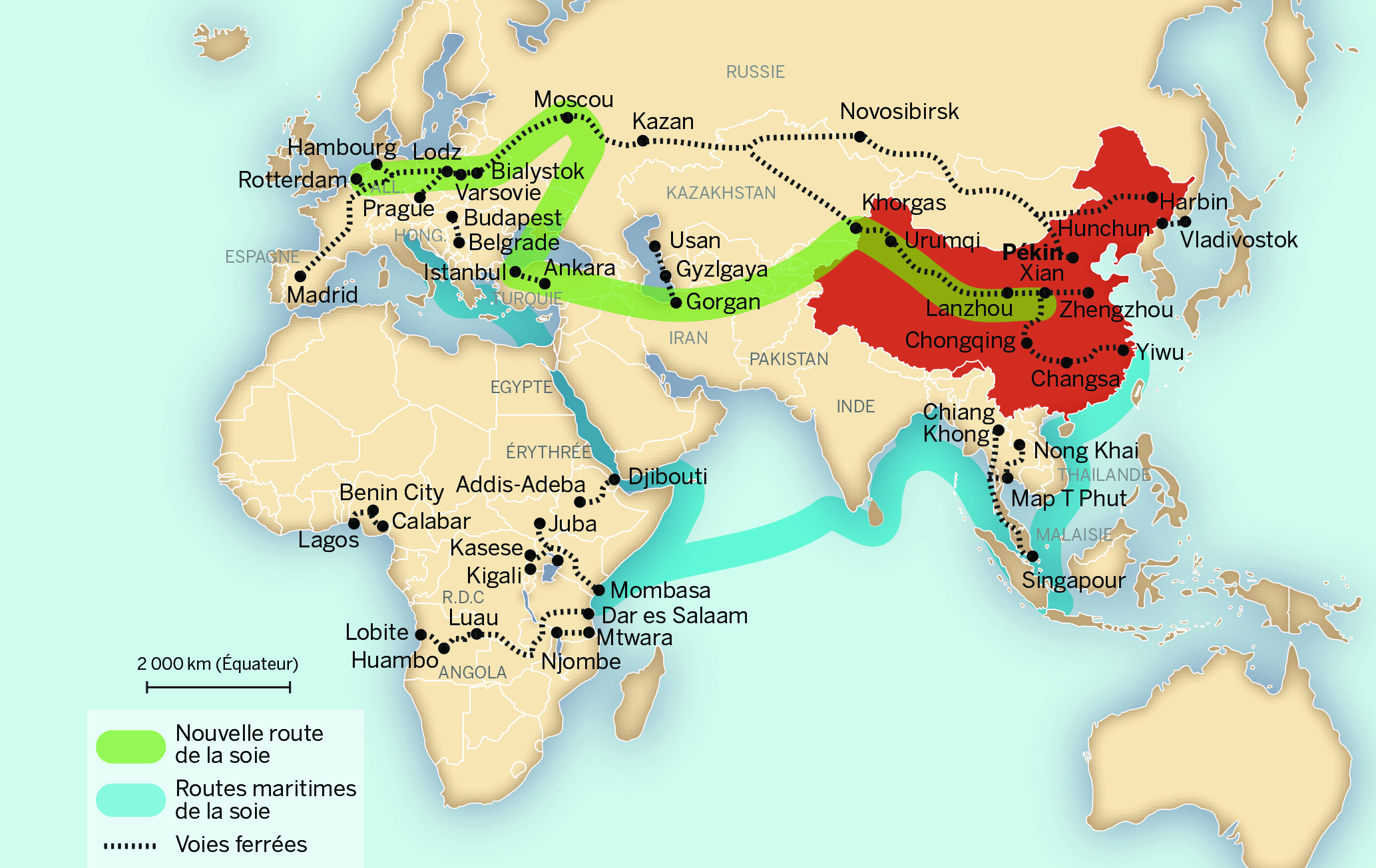 carte de la route de la soie